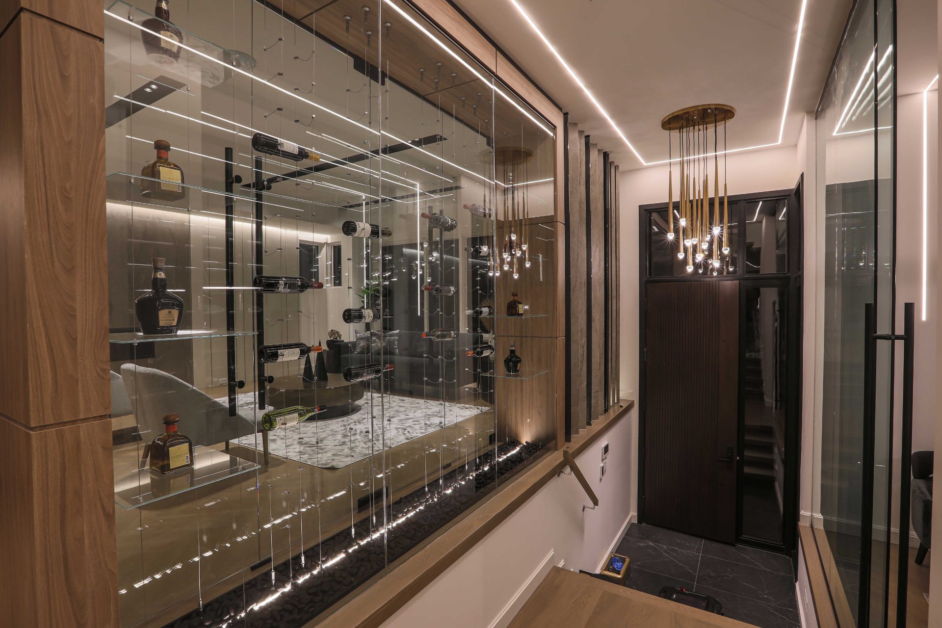 Glass Wine Display Wall — commercial project in King West